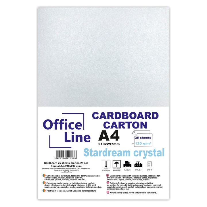 Carton A4 120gr Stardream crystal top.25 coli