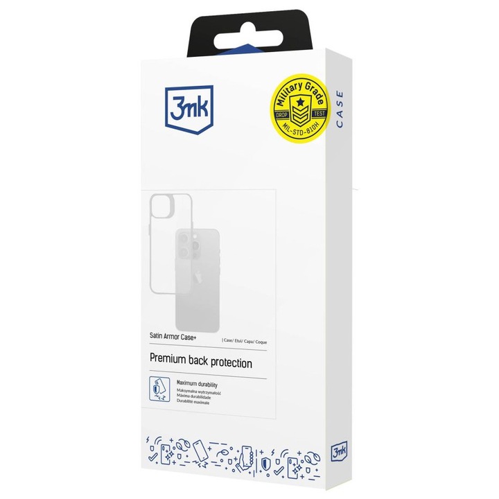 3MK Satin Armor Case+ átlátszó, TPU és PC anyagú telefontok Samsung Galaxy S25 kompatibilis W-3SArCaP-SGS25