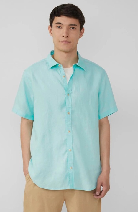 S.Oliver Camasa barbati cu maneca scurta, din in cu croiala Regular fit,Albastru deschis, Albastru deschis
