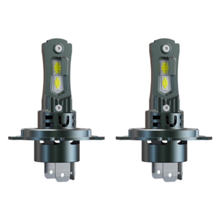 2 db mini H4 LED autóizzó készlet, 150W, 6000K, 19000 lumen, Canbus, 9-16V, Super CSP, hideg fehér fény, nincs kiégett izzó hiba, INELAG