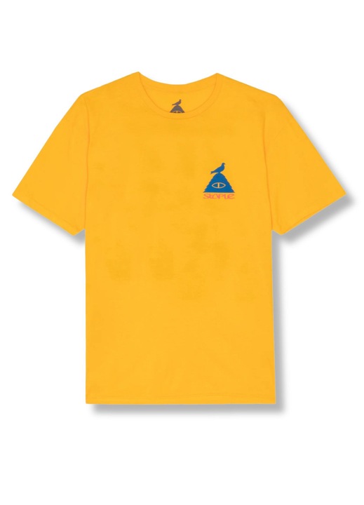 Poler x Staple férfi póló, sárga, 100% pamut, limitált kiadás, művészi grafika