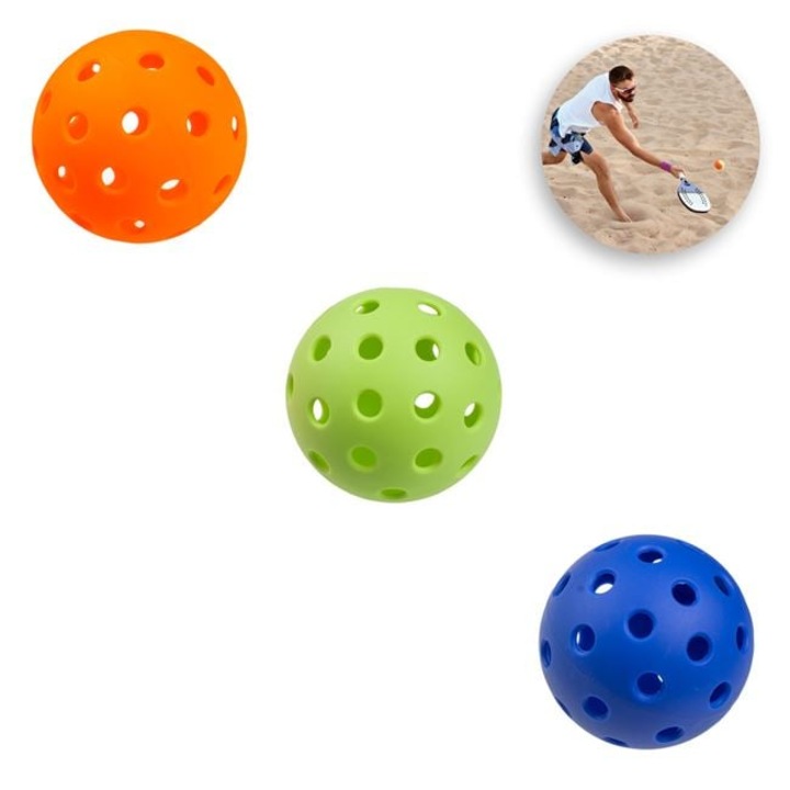 Set 3 Mingi pentru Tenis de Plaja, Pickleball, multicolor, 7.5cm