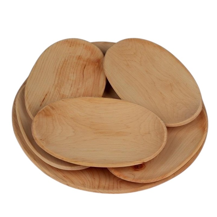 Set 6+1 Platouri din Lemn pentru Servit 36 cm