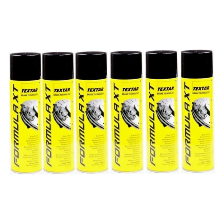 Комплект от 6 спрея за почистване на спирачна/съединителна система Textar Formula XT, 500 мл
