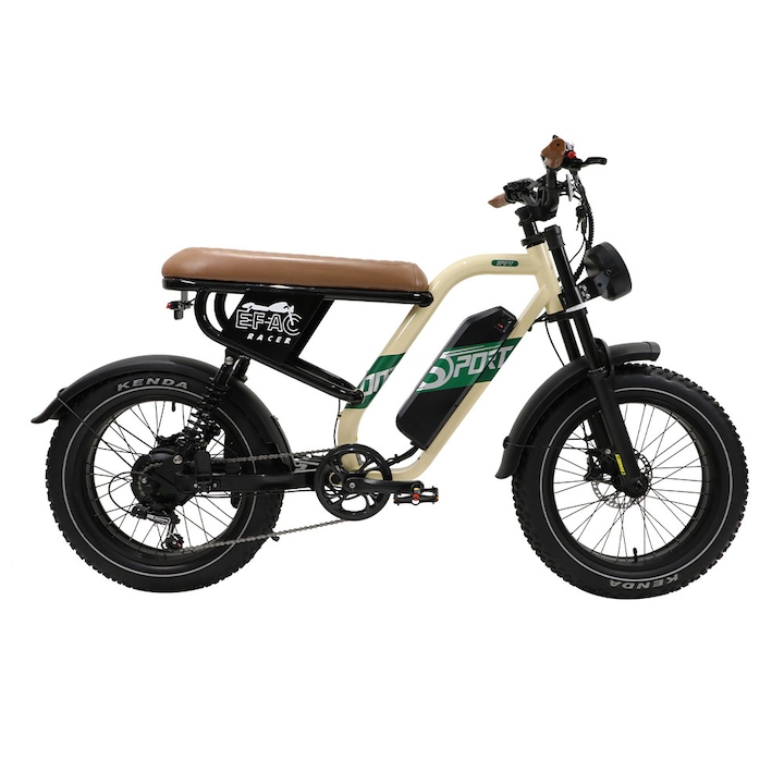 ONESPORT W66 elektromos kerékpár, 500W, 48V 13.5Ah akkumulátor, 20x4.0 gumiabroncsok, hidraulikus fékek, 100 km-es távolság