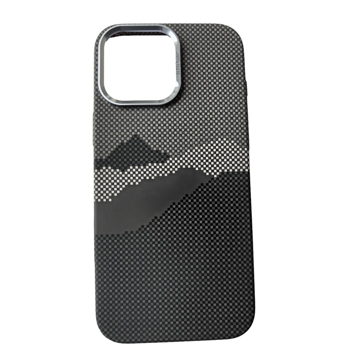 Кейс за телефон, Lucky, Поликарбонат, За iPhone 16 Pro Max, Карбонова текстура, Многоцветен