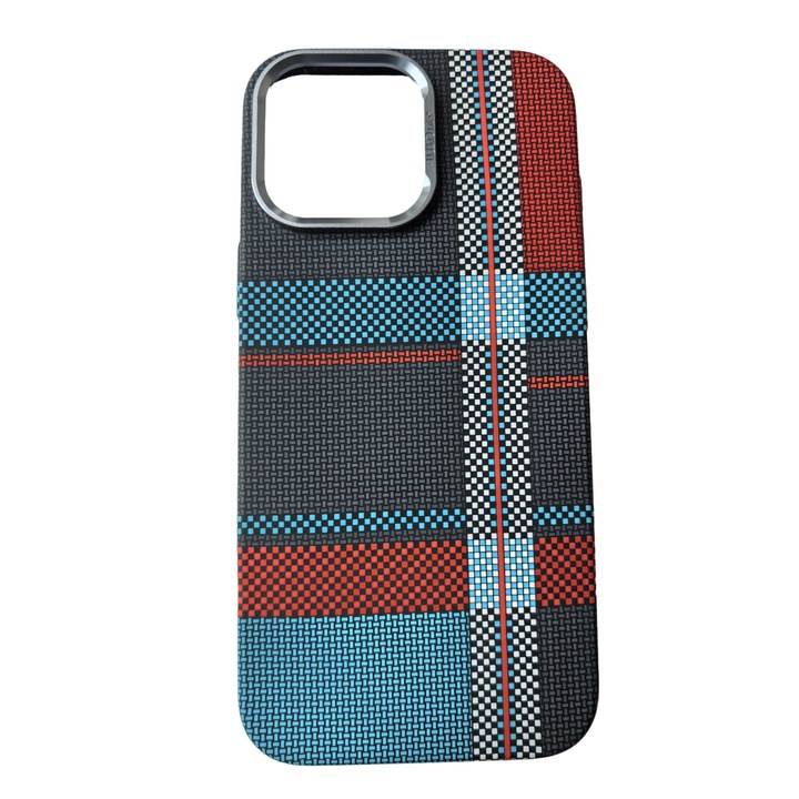 Кейс за телефон, Lucky, Поликарбонат, За iPhone 16 Pro Max, Карбонова текстура, Многоцветен