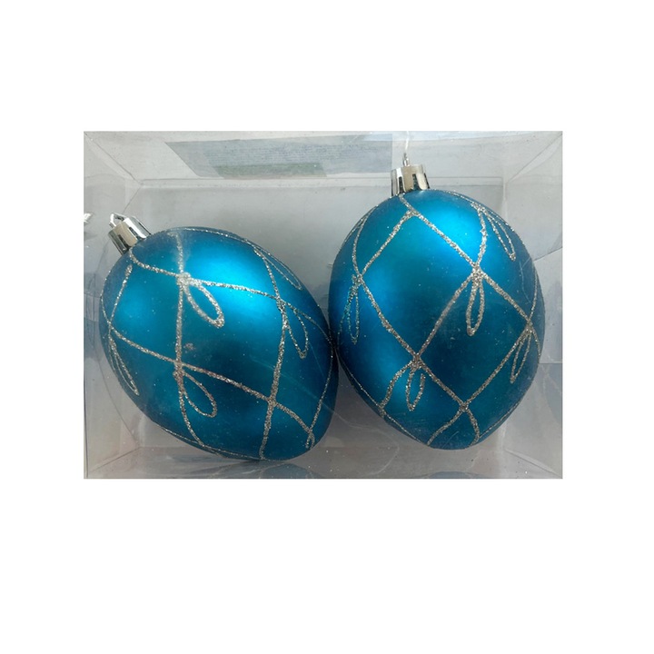 Set Globuri de Craciun 2 buc HB084 Albastru