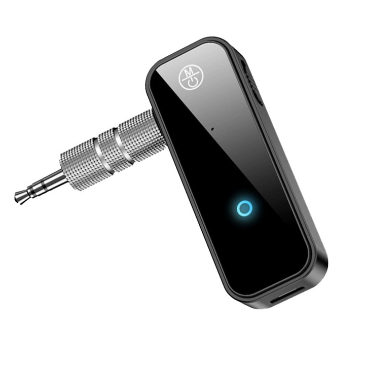 Adaptor Bluetooth 5.0 2 in 1 pentru masina, OTTOOPPXIN®, Receptor si transmitter wireless, Portabil, Apeluri hands-free