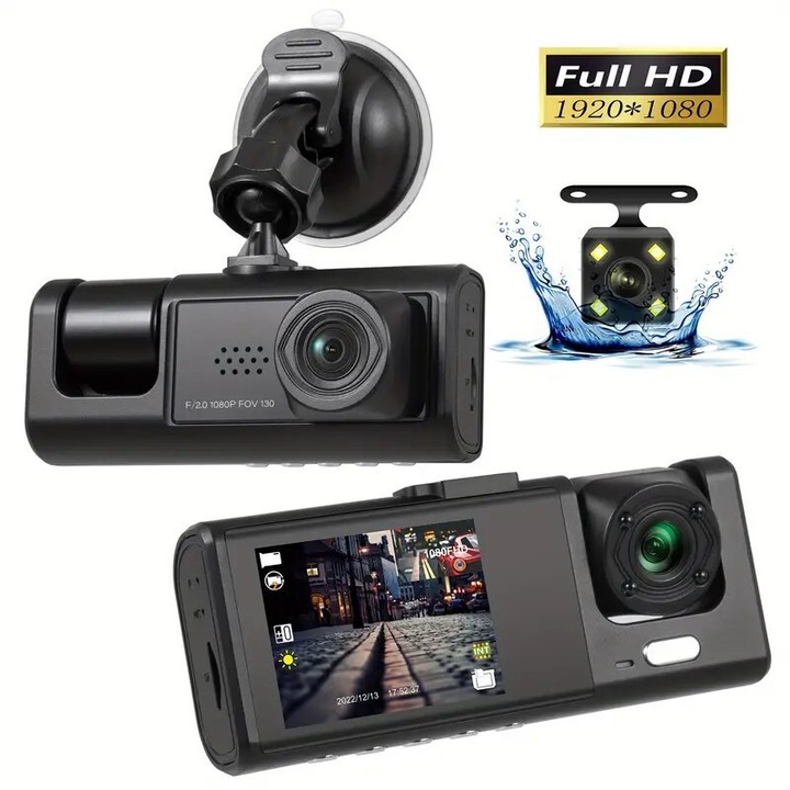 Camera Auto de Bord, Full-HD 1080P, Negru