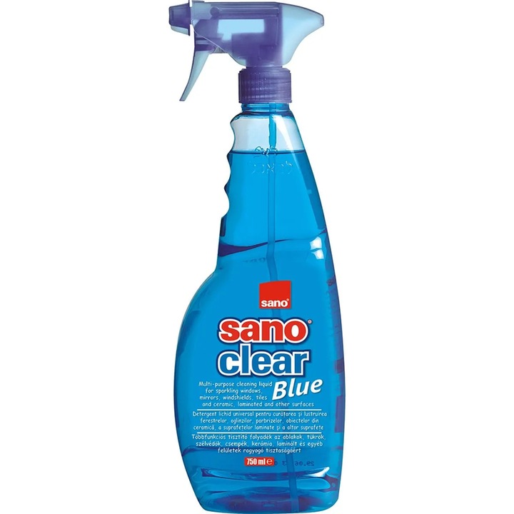 Solutie pentru geamuri Sano Clear Blue, 750 ml