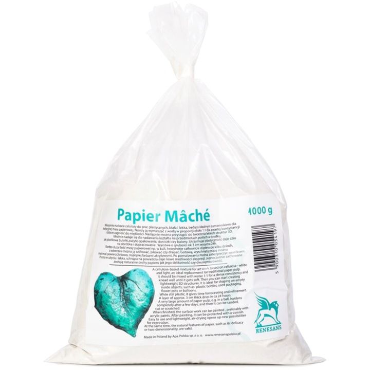 Pasta de hartie MACHE pentru sculptura, plastic, sculptura, RENESANS 1000g