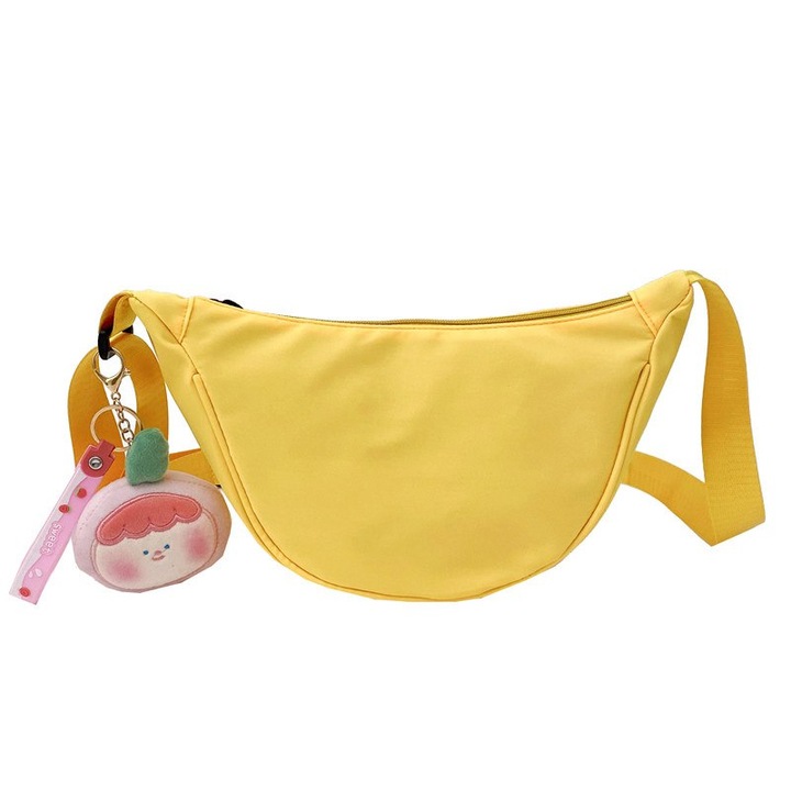 Дамска чанта за през рамо, Crescent Bag, 16x27x10см, жълта