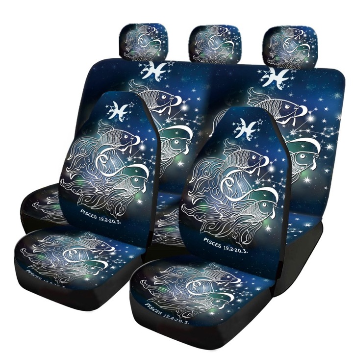 Huse de scaun cu semne zodiacale, Pesti, 8 buc, multicolor