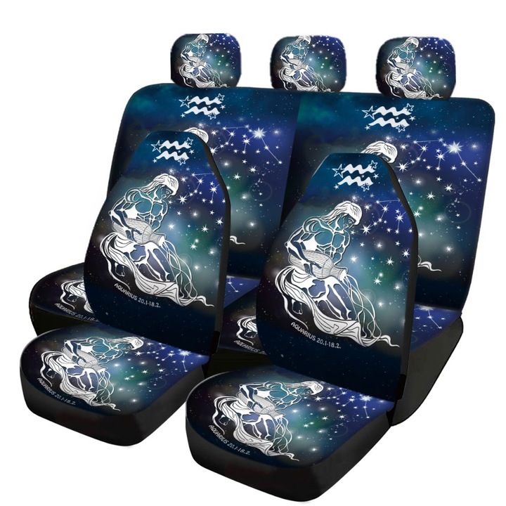 Huse de scaun cu semne zodiacale, Varsator, 8 buc, multicolor