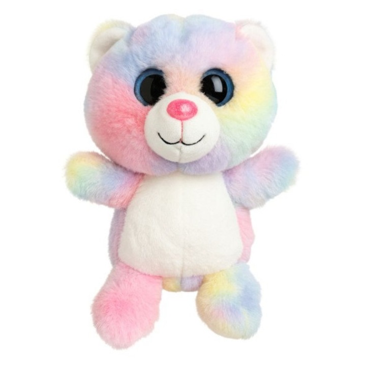 Jucarie din Plus, Animalut cu Ochi Sclipiciosi, Ursulet, Multicolor, 25 cm