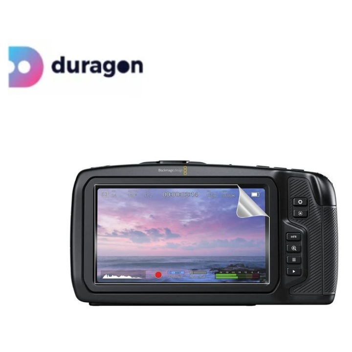 Folie Duragon, pentru Blackmagic Pocket Cinema Camera Video 4K Body, protectie ecran, silicon antisoc, kit inclus