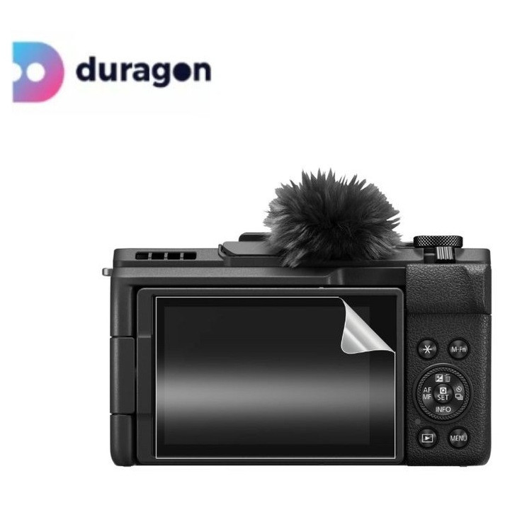 Folie Duragon, pentru Canon PowerShot V1, protectie ecran, silicon antisoc, kit inclus