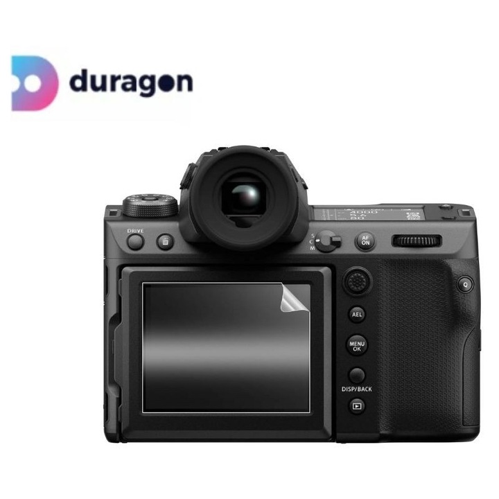 Folie Duragon, pentru Fujifilm GFX100 II, protectie ecran, silicon antisoc, kit inclus