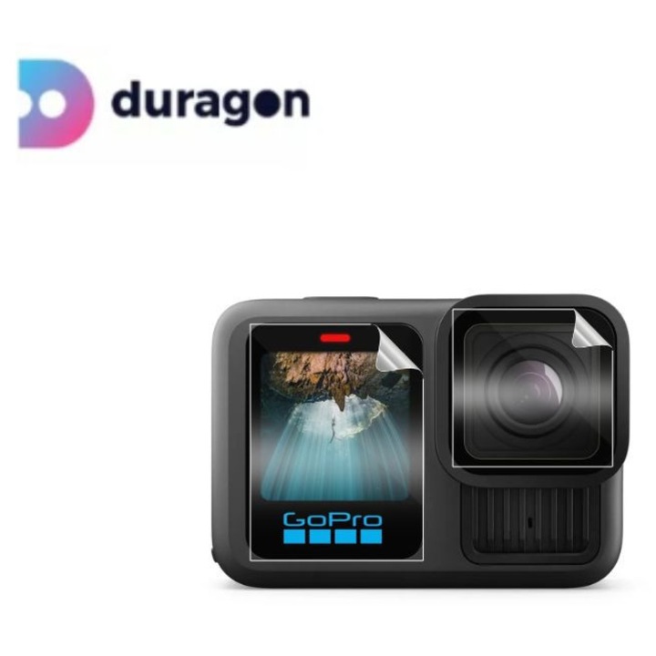 Folie Duragon, pentru Go Pro HERO13 Black, protectie ecran, silicon antisoc, kit inclus