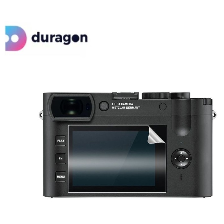 Folie Duragon, pentru Leica Q2 Monochrom, protectie ecran, silicon antisoc, kit inclus
