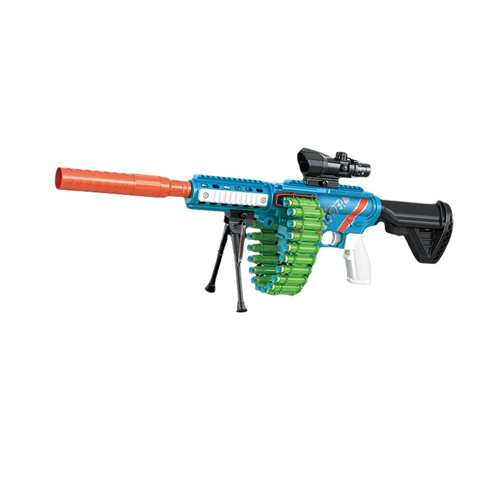 Mitraliera M416, glont moale EVA, oglinda maritoare, raza lunga de actiune, albastru