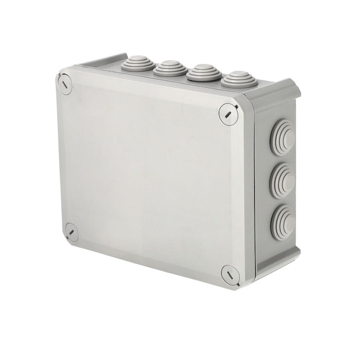 Doza de derivare etansa aplicata cu presetupe, capac cu surub, 190x150x75mm, IP66, gri, EDO777773, EDO Technic