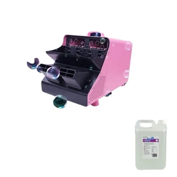 Парти комплект, включващ машина за балони и специална течност, Depox, розово, включено дистанционно управление