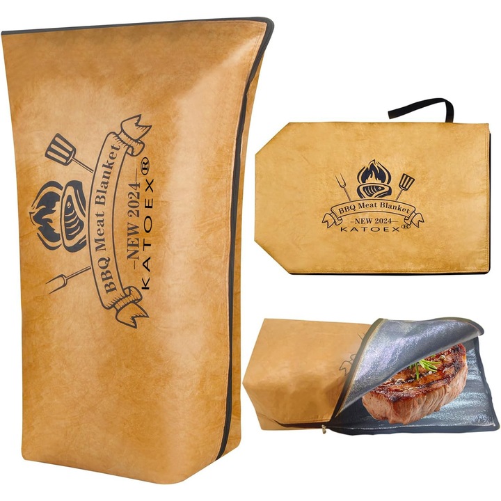 Sac pentru patura BBQ LYCENXI®, 21"x15"x7.8", izolatie termica, culoare maro