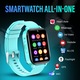 Ceas smartwatch copii GPS 4G, Whatsapp, Youtube, camera HD, Wingereich ™, localizare GPS, telefon, apel video HD, WIFI, bluetooth, apa IP67, Android, IOS, SOS, monitorizare spion, turcoaz