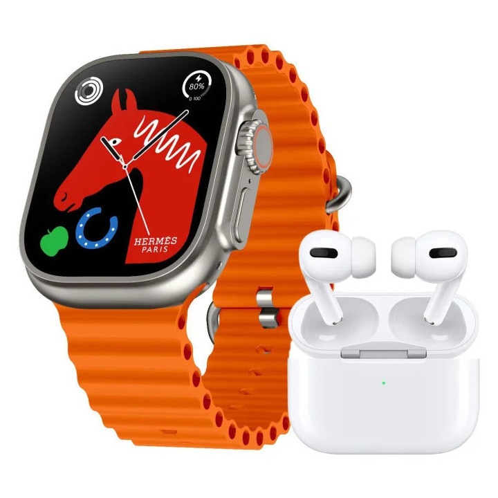 Ceas Inteligent SmartWatch iTin 2.22 inch, + Casti WIFI + Extra curea, Apel Bluetooth, Incarcator Wireless, metal, Notificari Apel si Retele Sociale, Oximetru, Ritm Cardiac, Termometru, Monitorizare