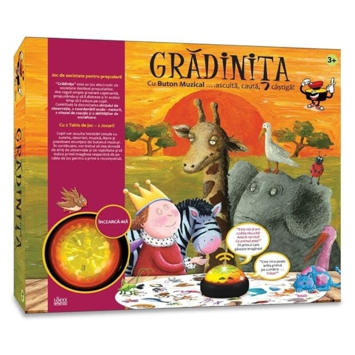 Joc de societate „Gradinita cu buton muzical”, varsta 7+ ani, multicolor