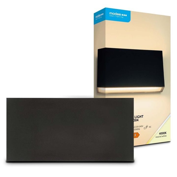 Aplica perete exterior LED, 8W, 710lm, IP65, 200x100x31mm, negru, LWL0004 Modee