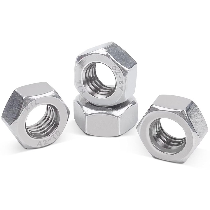 Piulite M6 hexagonale, VeliumCraft, 50 buc, V2A, inox