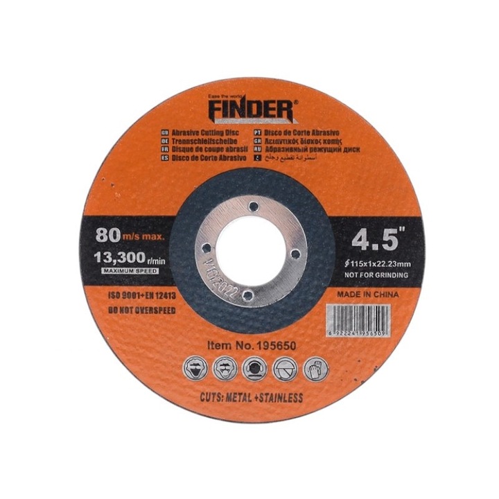 Disc de taiat metal - 4.5", 115x1x22.23mm, 13300 r/min, 80 m/s