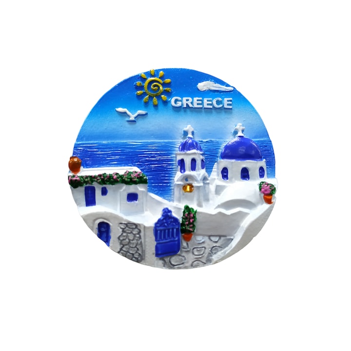 Комплект от 12 магнитни туристически сувенира, реалистичен дизайн, многоцветни