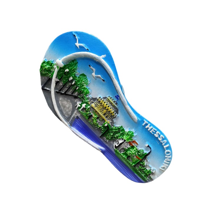 Комплект от 12 туристически магнита, Солун, смола, многоцветен, Солун