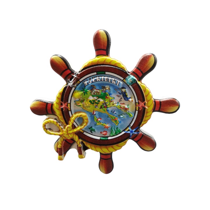 Туристически сувенирен магнит – Комплект от 12 броя - Смолен магнит - Халкидики - 678297