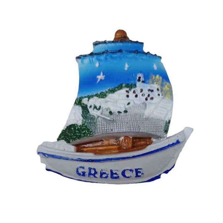 Туристически сувенирен магнит – Комплект от 12 части - Магнит от смола - Гърция - 678381