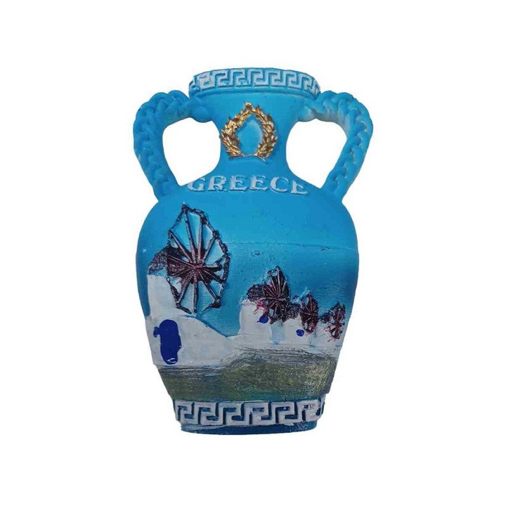 Туристически сувенирен магнит - Комплект от 12 броя - Гърция - реалистичен дизайн, различни цветове