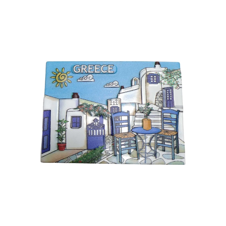 Туристически сувенирен магнит – Комплект от 12 части - Магнит от смола - Гърция - 678318