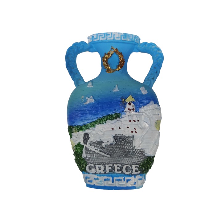 Комплект от 12 туристически сувенирни магнита с Гърция, изработени от смола, висококачествени цветове, ръчно изработени, многоцветни
