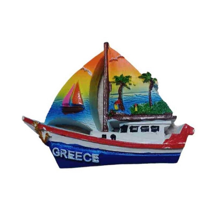 Туристически сувенирен магнит - Комплект от 12 части - Магнит от смола - Гърция - 678338