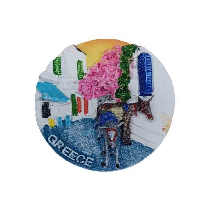 Туристически сувенир магнит от Гърция - Комплект от 12 части - Смола, нетоксичен, реалистични цветове