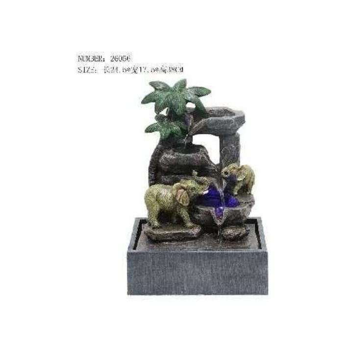 Fantana decorativa Feng Shui, 21x18x38cm, iluminare LED, atmosfera relaxanta