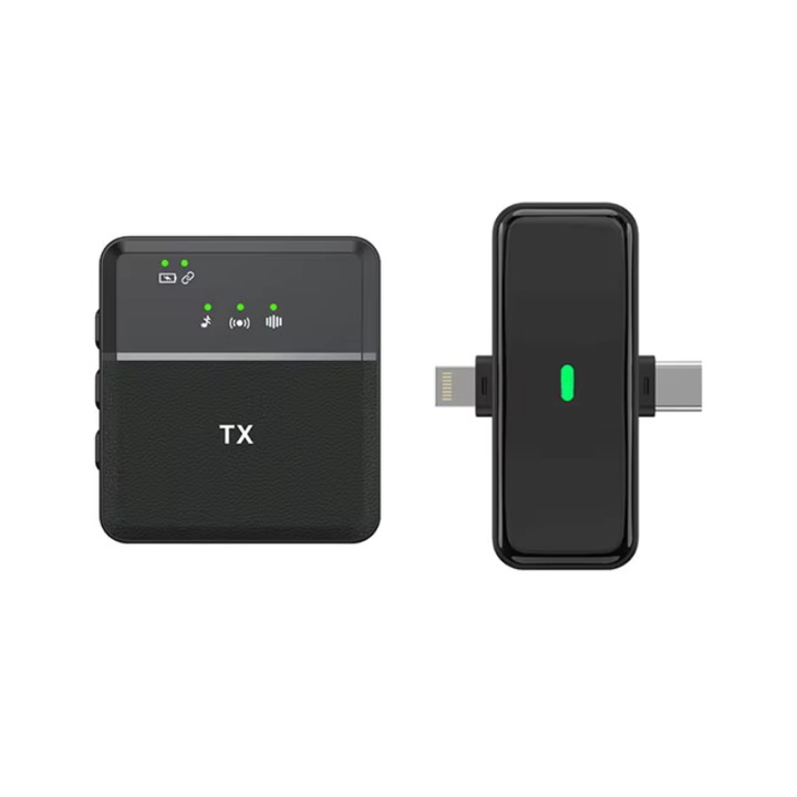 Microfon condensator wireless mini reincarcabil pentru inregistrare audio - Dual - SX32 - 811399