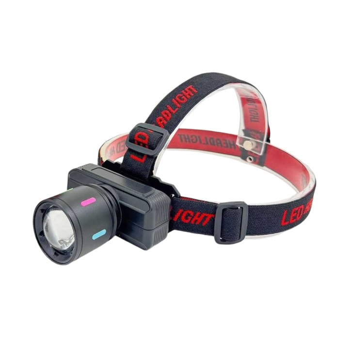 LED фенер FA-KX1832, 6000K, 3 часа живот на батерията, ABS пластмаса, USB зареждане, регулируема каишка