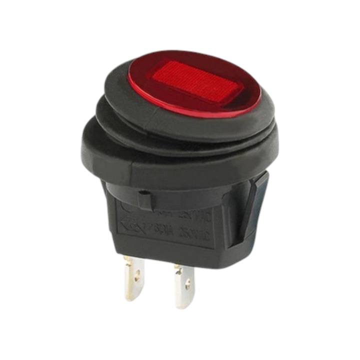 Comutator On/Off, 20mm, 2 pini, IP65, set 2 bucati, rosu, verde, albastru