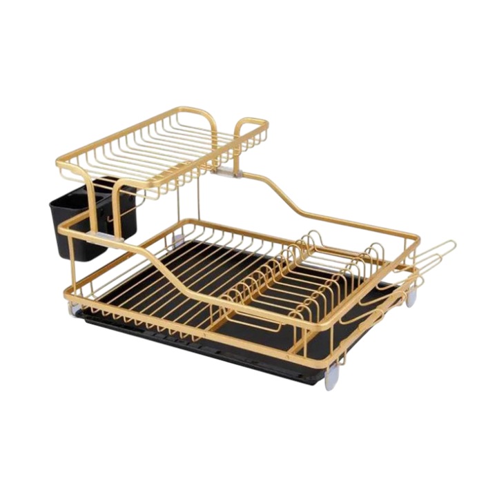 Scurgator vase, 3039, 45x35x27cm, cu suport pentru tacamuri si baze pentru pahare, plastic