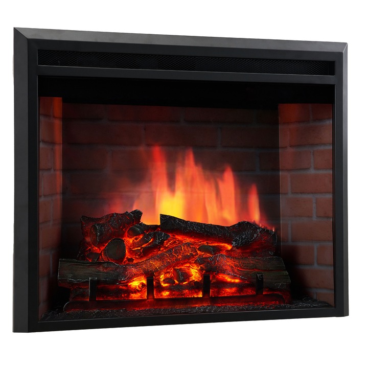 Semineu electric KAMINIO LUCA - Semineu electric incorporat cu radiator, efect de flacara 3D, 12 culori de flacara, telecomanda - 23 inch